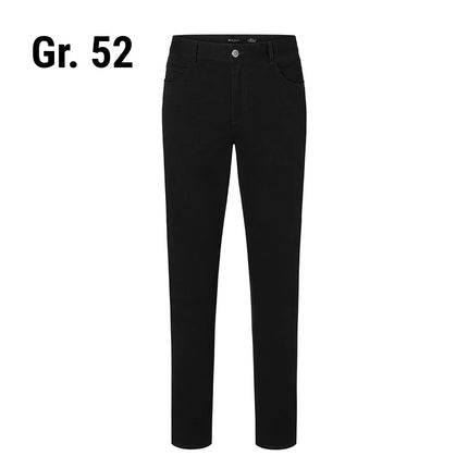 (6 pieces) KARLOWSKY | Men's 5-Pocket Work Trousers – Black - Size 52 - Organic Cotton Stretch