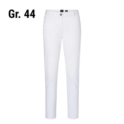 (6 pieces) KARLOWSKY | Men's 5-Pocket Work Trousers – White - Size 44 - Organic Cotton Stretch