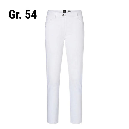 (6 pieces) KARLOWSKY | Men's 5-Pocket Work Trousers – White - Size 54 - Organic Cotton Stretch