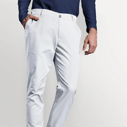 (6 pieces) KARLOWSKY | Men's 5-Pocket Work Trousers – White - Size 54 - Organic Cotton Stretch