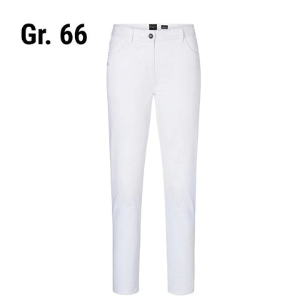 (6 pieces) KARLOWSKY | Men's 5-Pocket Work Trousers – White - Size 66 - Organic Cotton Stretch