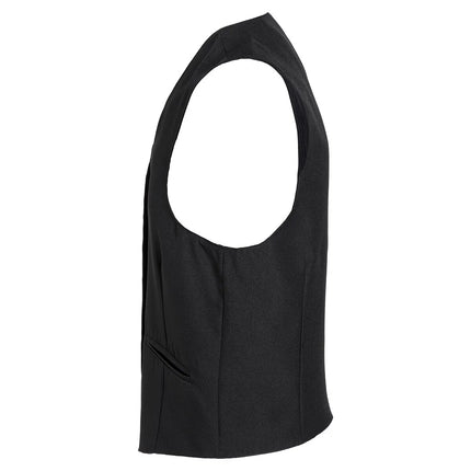 (6 pieces) KARLOWSKY | Men's Basic Waiter Waistcoat – Black – Size L – Relaxed Fit