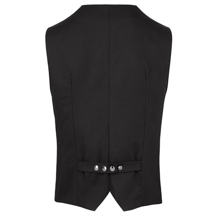 (6 pieces) KARLOWSKY | Men's Hospitality Waistcoat Kai – Black - Size 64 - Slim Fit - Washable 95°C