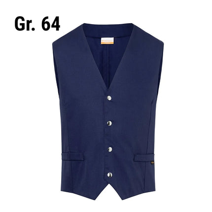 (6 pieces) KARLOWSKY | Men's Hospitality Waistcoat Kai – Navy - Size 64 - Slim Fit - 95°C Wash