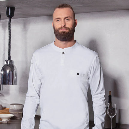 (6 pieces) KARLOWSKY | Men's Long Sleeve Performance Work Shirt – White - Size 3XL - Slim Fit