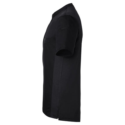 (6 pieces) KARLOWSKY | Men's Short Sleeve Performance Work Shirt – Slim Fit - Black - Size S