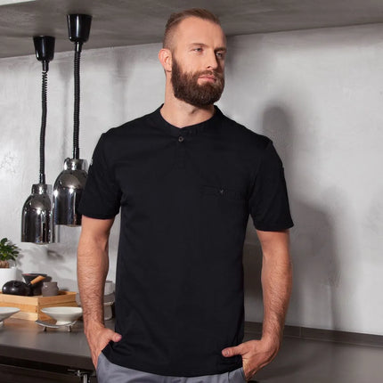 (6 pieces) KARLOWSKY | Men's Short Sleeve Performance Work Shirt – Slim Fit - Black - Size XXL