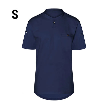 (6 pieces) KARLOWSKY | Men's Short Sleeve Performance Work Shirt – Slim Fit - Navy - Size S