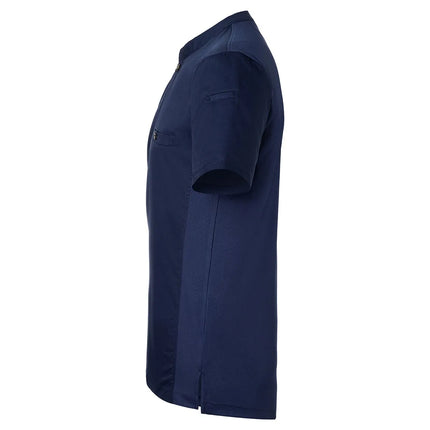 (6 pieces) KARLOWSKY | Men's Short Sleeve Performance Work Shirt – Slim Fit - Navy - Size L