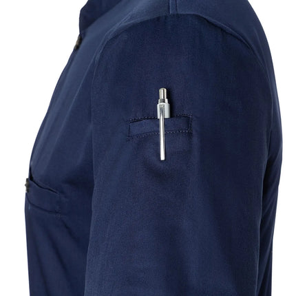 (6 pieces) KARLOWSKY | Men's Short Sleeve Performance Work Shirt – Slim Fit - Navy - Size XS