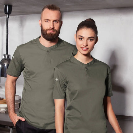 (6 pieces) KARLOWSKY | Men's Short Sleeve Performance Work Shirt – Slim Fit - Sage - Size 4XL