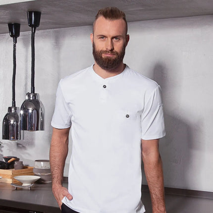 (6 pieces) KARLOWSKY | Men's Short Sleeve Performance Work Shirt – Slim Fit - White - Size 5XL
