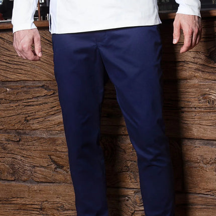(6 pieces) KARLOWSKY | Men's Stretch Chino Work Trousers – Navy - EU 54 - Easy-care stretch