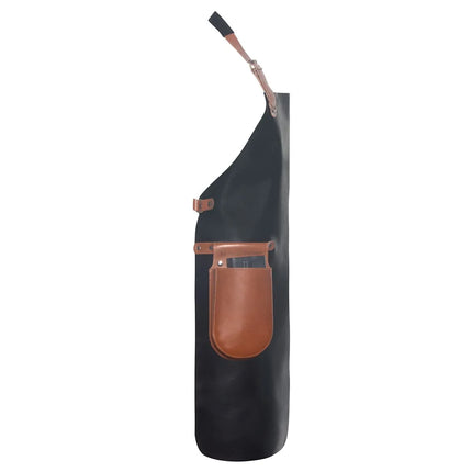 (6 pieces) KARLOWSKY | Professional Leather Bib Apron – Black - 600×820 mm