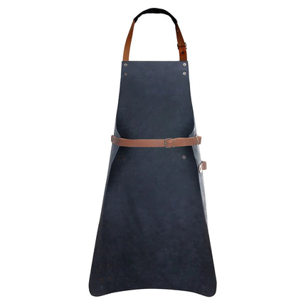 (6 pieces) KARLOWSKY | Professional Leather Bib Apron – Ink Blue - 600×820 mm