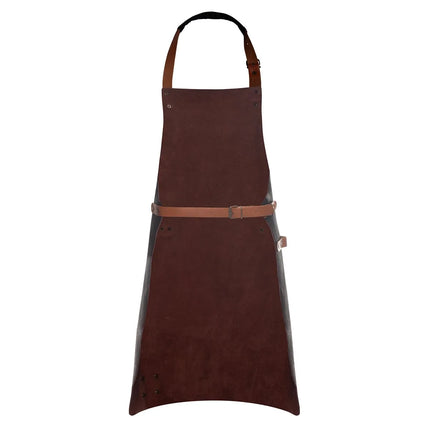 (6 pieces) KARLOWSKY | Professional Leather Bib Apron – Mocha - 600×820 mm