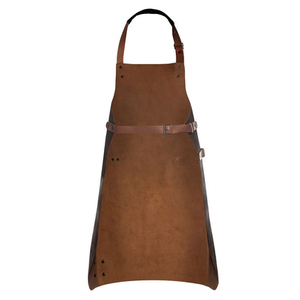 (6 pieces) KARLOWSKY | Professional Leather Bib Apron – Toffee - 600×820 mm
