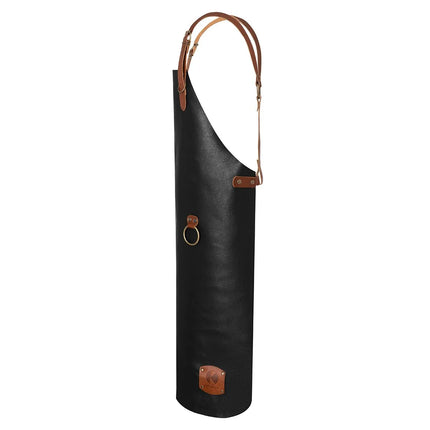 (6 pieces) KARLOWSKY | Professional Leather Bib Apron X‑Style Cross‑Back – Black - 600×820 mm
