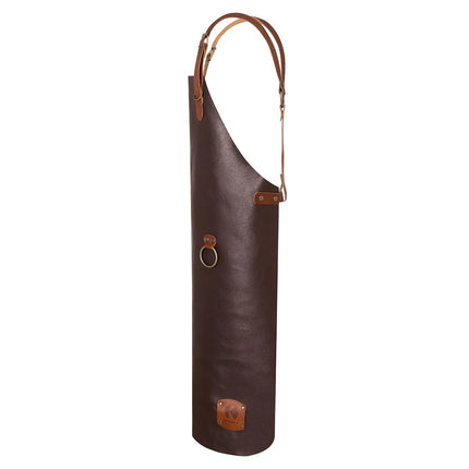 (6 pieces) KARLOWSKY | Professional Leather Bib Apron X‑Style Cross‑Back – Mocha - 600×820 mm