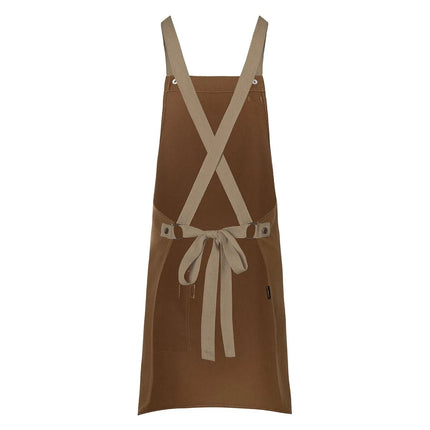 (6 pieces) KARLOWSKY | Urban Look Chef Bib Apron – Cinnamon Brown - Cross-Back - 700×850 mm