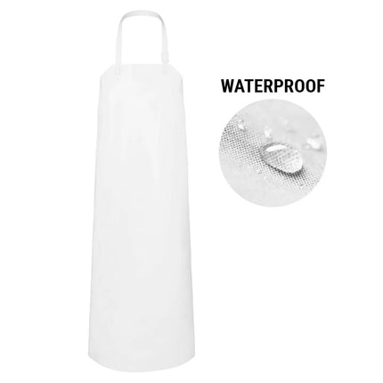 (6 pieces) KARLOWSKY | Waterproof Bib Apron – White - 900 x 1150 mm - Unisex - Food-safe CE
