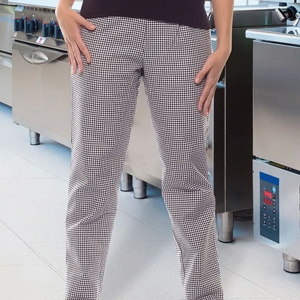 (6 pieces) KARLOWSKY| Women's Chef Trousers Annemarie – Black - Size 34 - Elastic Waist