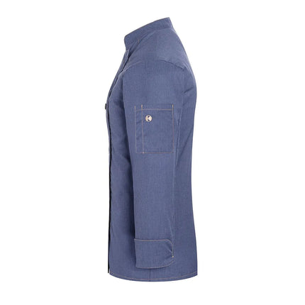 (6 pieces) KARLOWSKY | Women's Chef's Jacket Jeans-Style – Vintage Blue - Size 44 - 95°C washable