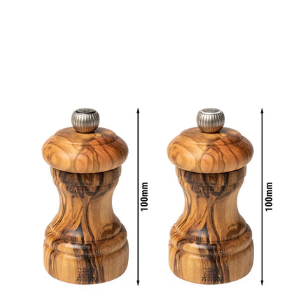 (6 pieces) PEUGEOT | BISTRO - Salt & Pepper Mill - Olive Wood - Height: 100mm