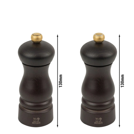 (6 pieces) PEUGEOT | CLERMONT - Salt & Pepper Mill - Chocolate - Height: 130mm