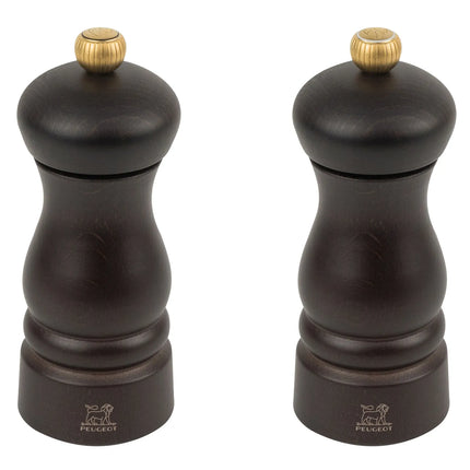 (6 pieces) PEUGEOT | CLERMONT - Salt & Pepper Mill - Chocolate - Height: 130mm