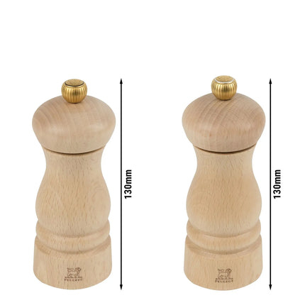 (6 pieces) PEUGEOT | CLERMONT - Salt & Pepper Mill - Natural - Height: 130mm