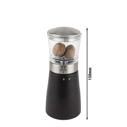 (6 pieces) PEUGEOT | DAMAN-MADRAS - Nutmeg Mill - Stainless Steel/Chocolate - Height: 150mm