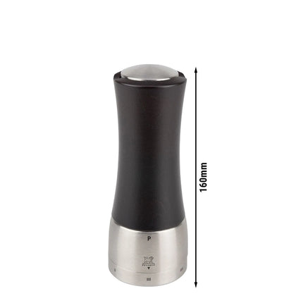 (6 pieces) PEUGEOT | DAMAN-MADRAS - Pepper Mill - u'Select - Stainless Steel/Chocolate - Height: 160mm