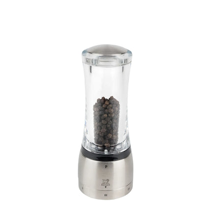 (6 pieces) PEUGEOT | DAMAN - Pepper Mill - u'Select - Stainless Steel/Acrylic - Height: 160mm