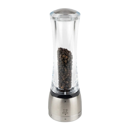 (6 pieces) PEUGEOT | DAMAN - Pepper Mill - u'Select - Stainless Steel/Acrylic - Height: 210mm