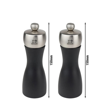 (6 pieces) PEUGEOT | FIDJI - Salt & Pepper Mill - Matte Black - Height: 150mm