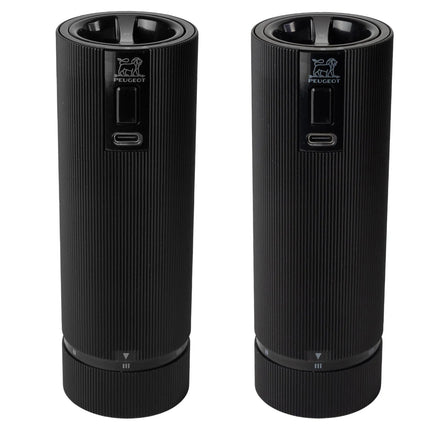 (6 pieces) PEUGEOT | NIGHT ELECTRIC LINE - Salt & Pepper Mill - Electric - Height: 150mm - Matte Black