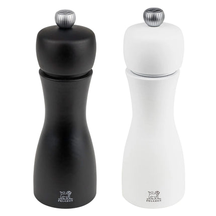(6 pieces) PEUGEOT | TAHITI - Salt & Pepper Mill - Matte Black & White - Height: 150mm