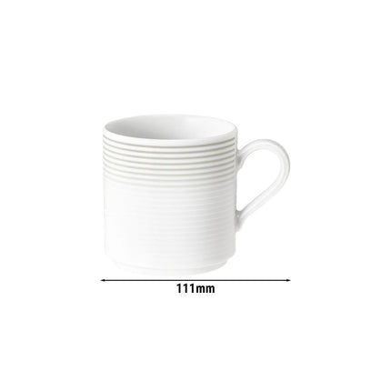 (6 pieces) SELTMANN WEIDEN | Blues Porcelain Coffee Mug with Handle – 280 ml - Pearl Grey