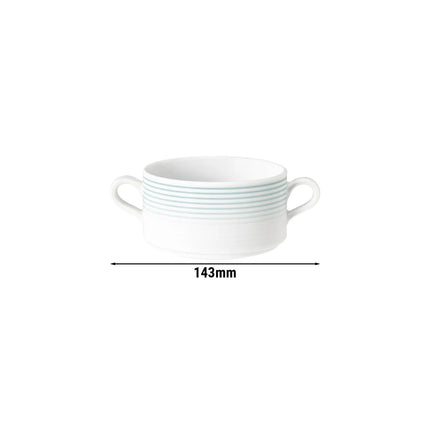 (6 pieces) SELTMANN WEIDEN | Blues Porcelain Soup Cup – Arctic Blue - 300 ml
