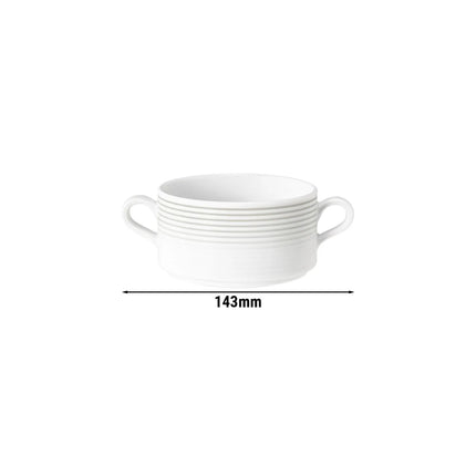 (6 pieces) SELTMANN WEIDEN | Blues Porcelain Soup Cup – Pearl Grey - 300 ml