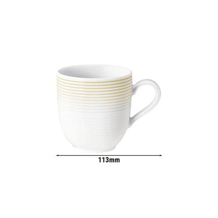(6 pieces) SELTMANN WEIDEN | Blues Tulip Porcelain Coffee Mug with Handle – 280 ml - Sand Beige