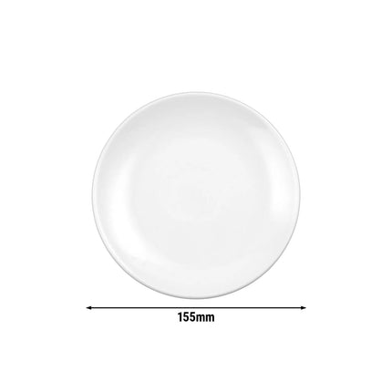 (6 pieces) SELTMANN WEIDEN | Flat Porcelain Plate Ø 155 mm Meran Steak & More – White, Stackable, Abrasion Protection, Easy-Clean
