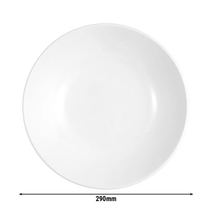 (6 pieces) SELTMANN WEIDEN | Meran Steak & More Flat Plate – Ø 290 mm - White - Porcelain - Stackable - Easy to Clean