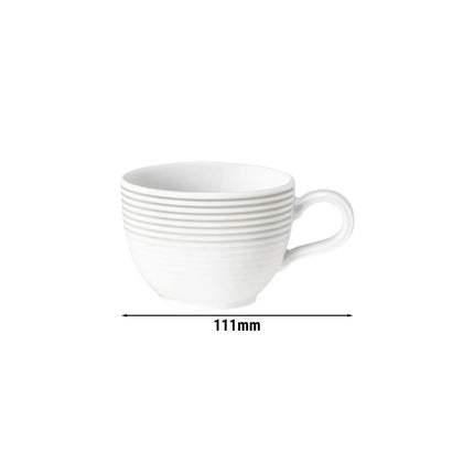 (6 pieces) SELTMANN WEIDEN | Porcelain Coffee Cups Blues – Pearl Grey, Tulip Shape – 180 ml – Dishwasher Safe