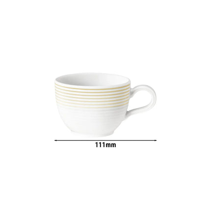 (6 pieces) SELTMANN WEIDEN | Porcelain Coffee Cups Blues – Sand Beige, Tulip Design – 180 ml – Dishwasher Safe