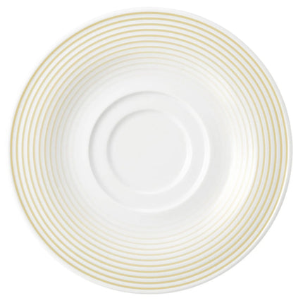 (6 pieces) SELTMANN WEIDEN | Round Coffee Saucer Blues – Sand Beige – Ø165 mm – High-Gloss Porcelain