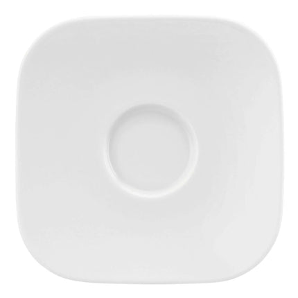 (6 pieces) SELTMANN WEIDEN | Square Espresso Saucer – White – 130 x 130 mm – High-Gloss Porcelain