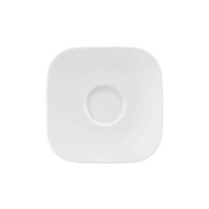 (6 pieces) SELTMANN WEIDEN | Square Espresso Saucer – White – 130 x 130 mm – High-Gloss Porcelain