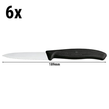 (6) VICTORINOX | Swiss Classic Serrated Paring & Vegetable Knives Set – 80 mm blades for peeling & decorating fruit & veg